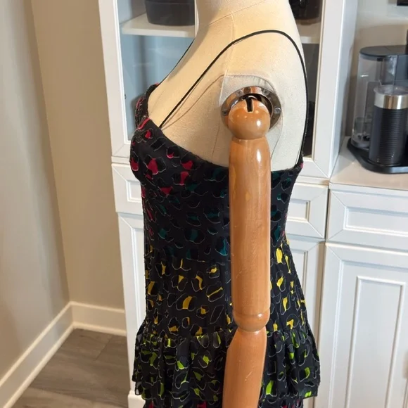 Alice + Olivia Pink and Red Embellished Tiered Maxi Dress - Picture 9 of 12